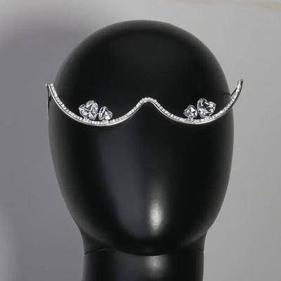 Fashion-Doppelherz-Brillengestelle Strass Designer Luxus 2024 Gesichtsaccessoires Schmuck für Cosplays Y2k Tanz für Frauen