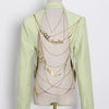 TWOTWINSTYLE Backless Spliced Button Blazers For Women Notched Collar Long Sleeve Patchwork Chain Chic Blazer Female Fashion New