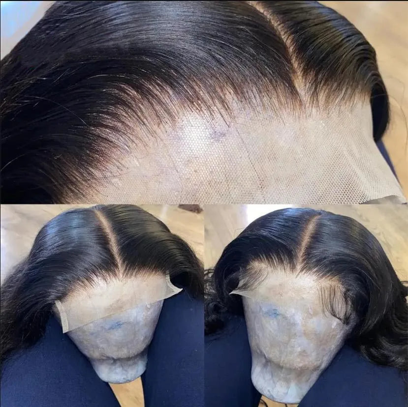 Peruanisches Haar 4x4 Lace Closure Vorgezupft Glattes Haar 13x4 HD Transparente Lace Frontal 100% Echthaar Natürlicher Haaransatz