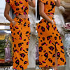 Two Piece Sets Women Outifit 2023 Summer Fashion Print Colorblock O-Neck Short Sleeve Crop Top & Casual Striped Pocket Skirt Set