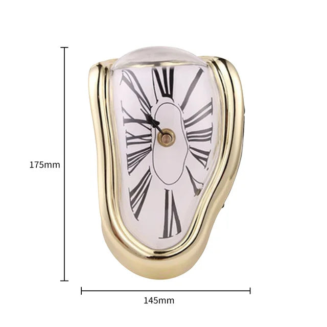 Surrealistische schmelzende Uhr geräuschlose schmelzende Wanduhr Salvador Dalí Stil dekorative Heim-Uhr Büro-Regal Tischgeschenk