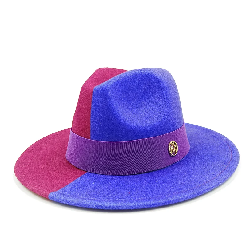 Low price wholesale Fedora hats men's and women's jazz hats red and white new tie dyed Fedora hats autumn classic hats sombrero