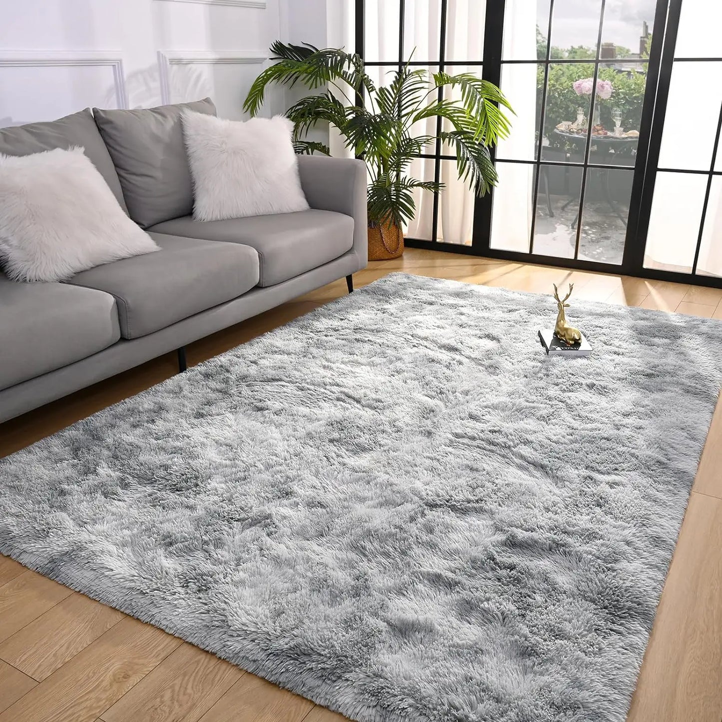 Flauschiger Teppich für das Schlafzimmer, zottelige, flauschige Teppiche für das Schlafzimmer, dicke schwarze Teppiche für das Wohnzimmer, Teppiche für Mädchen und Jungen