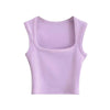 Deep Square Collar Vests 2025 Summer New Fashion Sexy Women's Crop Tops Sling Vest Camis