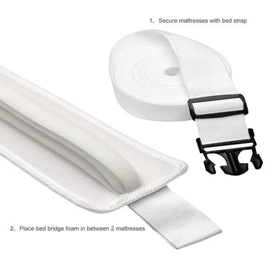 Bettbrücke Zwillings- zu Kingsize-Konverter-Kit Bettlückenfüller zur Umwandlung von Einzelbetten in King-Size-Betten Matratzenverbinder für Gäste