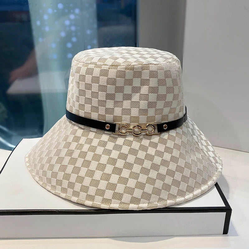 Light Luxury Fashion Pot Hat Summer Simple and Versatile Thin Breathable Fisherman Cap Spring and Autumn Outdoor Outing Sun Hats