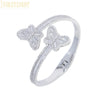 2025 New Iced Out Bling Opened Heart Flower Charm Bracelet AAA CZ Zircon Butterfly Bangle For Men Women Hip Hop Luxury Jewelry