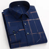 Men's Print Shirt Autumn Spring Long Sleeve Thin Non Iron Fashion Business Causal Social Anti-wrinkle Plaid Slim Fit Chemise Hom