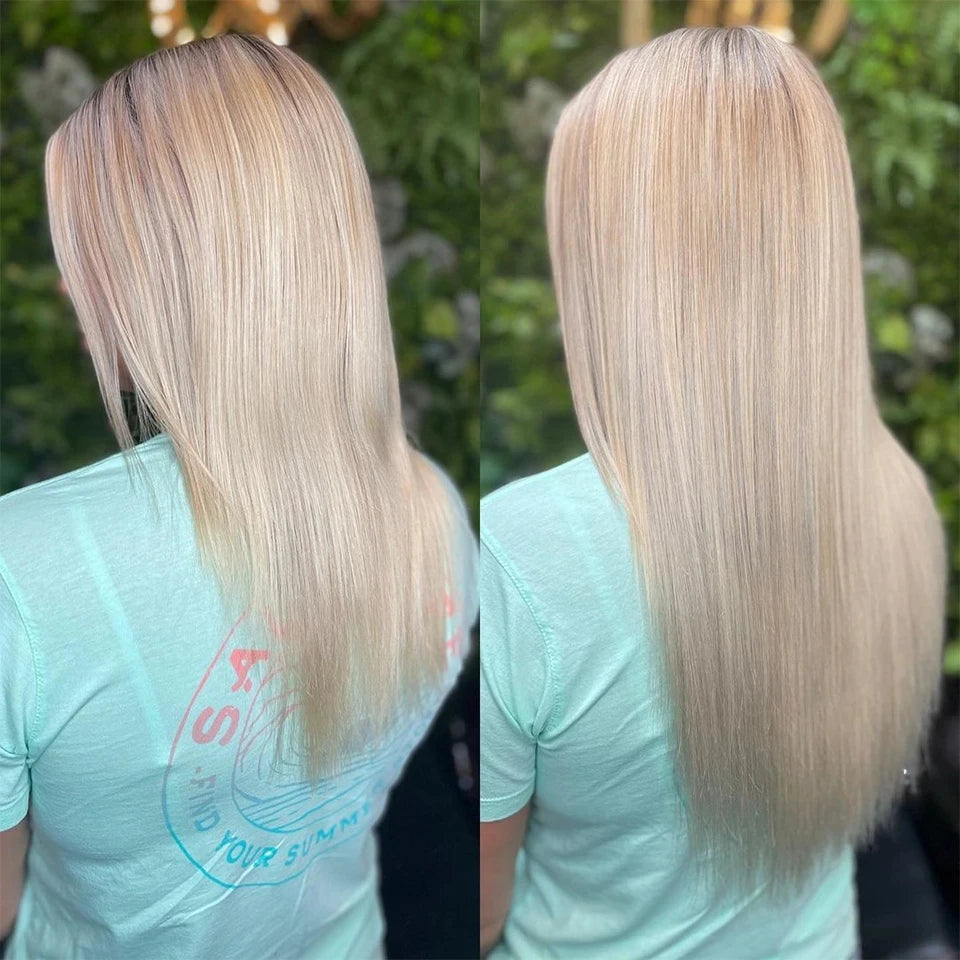 #6 Light Brown Bone Straight Clip In Hair Extensions 1 Piece 5 Clips Full Head One-Piece Clip In Human Hair Extensions 100G/Set