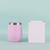 50pcs Custom 12oz double wall stainless steel wine tumbler insulated vacuum egg shape wine tumbler with sliding lids