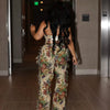 CM.YAYA Fashion Print Women's Set Strapless Top and Wide Leg tassel Pants Summer Cargo Street Two 2 Piece Set Outfit Tracksuit