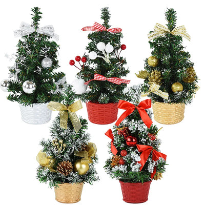 20/29cm Mini Weihnachtsbaum Desktop Ornamente Künstliche Pflanzen Tannennadelbaum mit Weihnachtskugeln Neujahrsfeier Heimdekor Geschenke