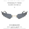 2024 new rimless glasses personalised wings runway fashion women's sunglasses