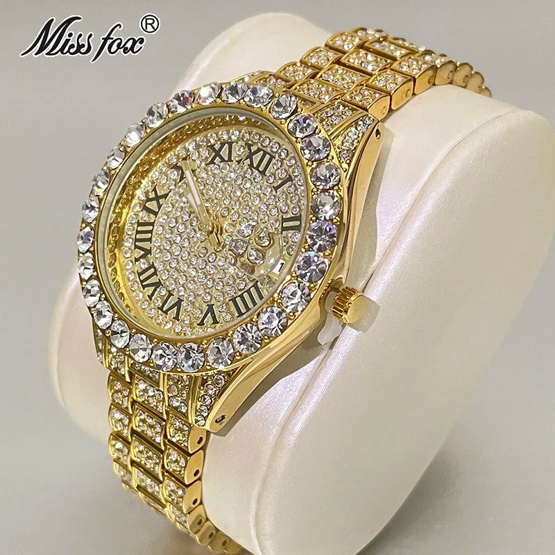 MISSFOX Pink Damen Armbanduhren Luxus Klein Zifferblatt Elegant Quarz Uhr Für Damen Icy Look Party Schmuck Mini Babe So Süß Armbanduhr