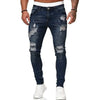 Zerrissene Skinny Jeans Herren Casual Slim Fit Bleistift-Denim-Hose Herren Vintage Washed Solid Denim Hose Hot Sale Mode Street Style