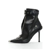 Gürtelschnalle Reißverschluss vorne Modenschau Stiefeletten Damen Herbst Winter Neu Spitz Metallverzierung Rote High Heels Ankle Boots