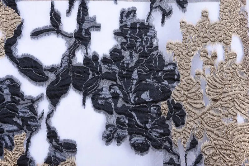 Classic High Quality African Lace Fabric Gilding Brocade French Organza Lace Fabric For Nigerian Women Wedding Party Dress S2078