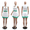 CM.YAYA Women's Set Sleeveless V-neck Vest  + Pleated Skirts 2025 Summer Cute Street Beach Two 2 Piece Sets Outfits Tracksuit