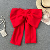 Women Hotsweet Sleeveless Sexy Zipper Chic Three-dimensional Butterfly Bow Slim Strapless Tank Top High Street Autumn Clothing