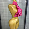 Rosered Orange Women Sexy Florals Backless Halter Bodycon Tops Nightclub Party Celebrate Carnivals Music Festival Tops