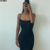 Satin Slip Sleeveless Backless Slim Sexy Maxi Dress 2022 Spring Women Party Y2K Concise Bodycon Elegant Dresses Female Clothing