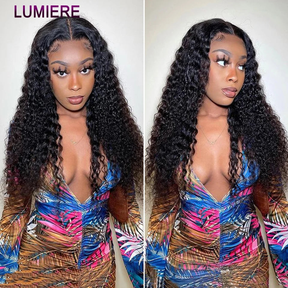 Mongolian Afro Kinky Curly Human Hair Bundles With Closure Deep Curly Hair Weave Bundles With Frontal Closure Hair Extensions