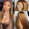 P4/27 Color Highlight Wigs 13x4 Lace Frontal Wig For Women Straight Lace Front Human Hair Wigs Preplucked Wig 100% Human Hair