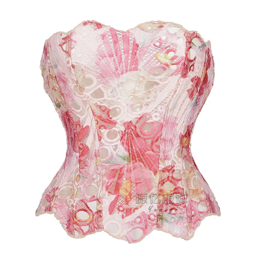 European Style Court Corset Double Layer Lace Bone Clothing Insprinting Shaping Underwear Fast Selling Popular Model
