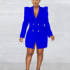 CM.YAYA Elegant Women  Blazer  Women 2022 Autumn Winter Streetwear Robe Femme Blazer Style Bodycon Midi Dress Female Clothing