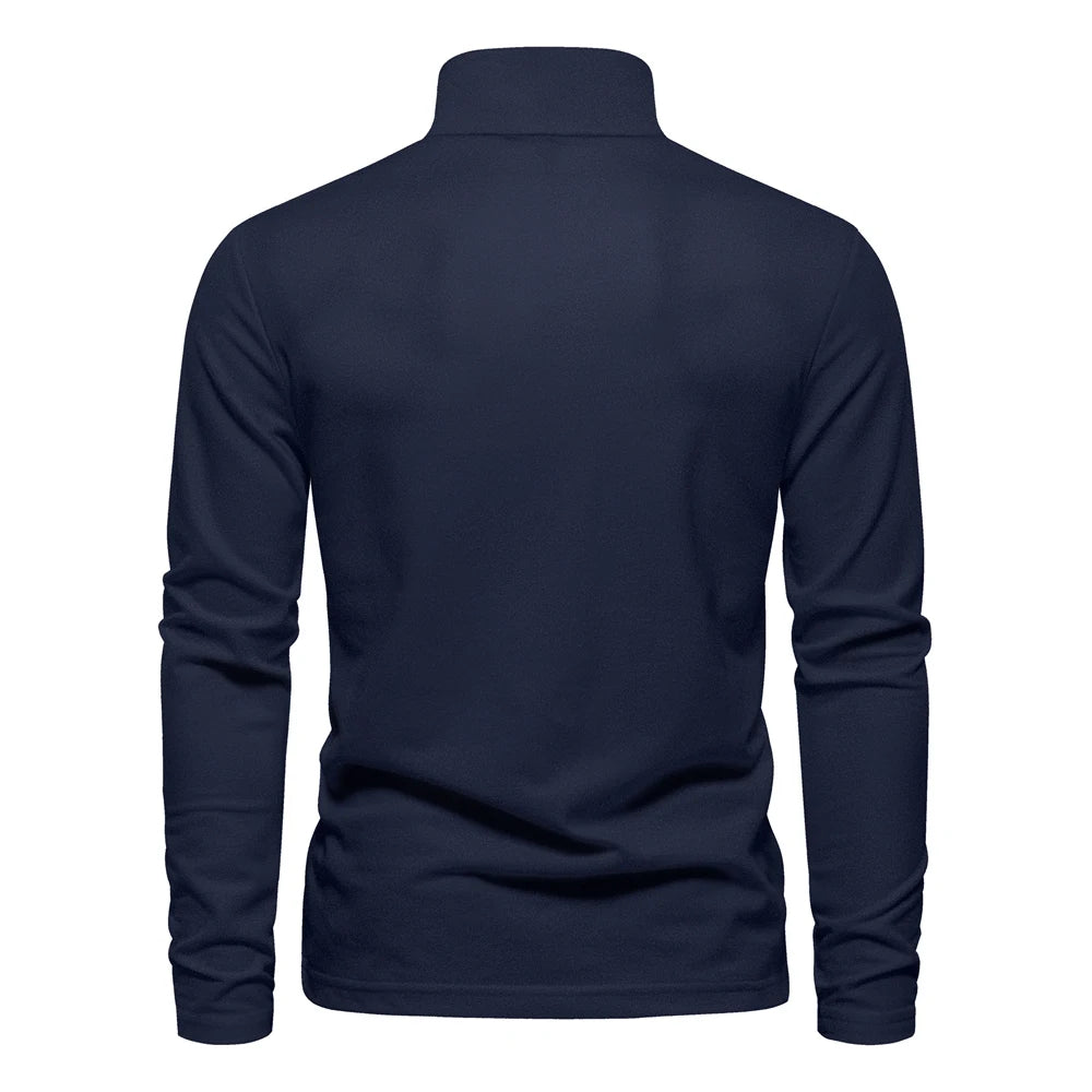 AIOPESON Deer Embroidery Men's Polo Shirts Solid Color Long Sleeve Polo Shirts for Men New Spring Social Business Polos Male