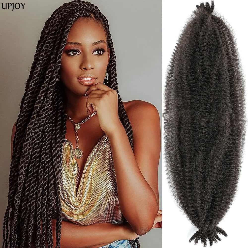 24 Zoll Kinky Afro Springy Braiding Crochet Hair 18 Zoll Marley Kinky Crochet Braids Hair Soft Afro Kinky Twist Crochet Braid Hair