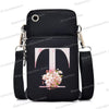 Damen Kuriertasche Kleine Handtasche Umhängetasche Geldbörse für Handy Sakura 26 Alphabet-Druck Münzgeldbörse Damen Kartenhalter