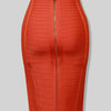 16 Colors Sexy Solid Zipper Orange Blue Black Red Bandage Skirt Women Elastic Bodycon Summer XL XXL Pencil Skirts 58cm
