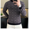 Herbst Winter Samt Strickpullover Herren Langarm Rundhalspullover Slim Fit Business Freizeit Strickwaren Tops Herrenbekleidung