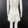 Elegant Womens White Floral Chic Mini Dress Patchwork Pleated Short Dresses Casual Black Evening Party Dresses Birthday Summer