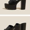 Eilyken Sommer-Fashion Damen Pantoletten Bankett Nachtclub Plateau Chunky High Heels Mules Slides Grüne Weiße Sandalen