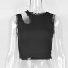 Sexy Rib-knit Tank Top for Women Summer Solid O-neck Sleeveless Crop Tops Street Vintage Korean Fashion Shirt Vest Y2K Clothes