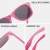 2024 Neue trendige coole bunte glänzende quadratische Sonnenbrille für Kinder Mädchen Trendige modische süße Sonnenbrille Kinderbrille