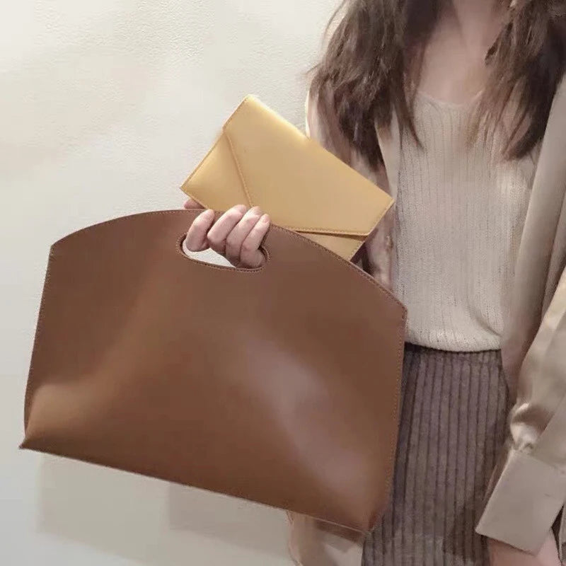 Damenhandtasche, neue Aktentasche mit großem Fassungsvermögen, modische, vielseitige Pendler-Tasche, Leder-Aktentasche, Umschlag-Clutch-Tasche