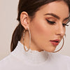30-80mm Große Creolen für Damen Mädchen Kreis Kristall Strass Ohrringe Schwarz Gold Silber Farbe Runde Ohrringe Party Geschenk