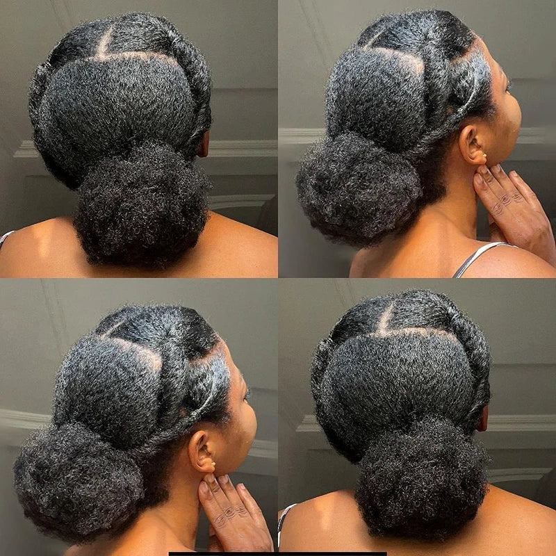 4B 4C Afro Kinky Curly Clip-In Echthaar-Extensions 100 % mongolisches unbehandeltes Haar Echtes menschliches Naturhaar Schwarz Clip-Ins Afro-Bündel YouMay