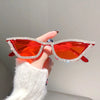 KLASSNUM Luxuriöse Cat-Eye-Sonnenbrille für Damen und Herren, modische Diamant-Dreieck-Marken-Designer-Glitzer-Sonnenbrille UV400 Shades Brille