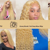 FABA Glueless Wigs Echthaar #27 Farbe Honigblond Deep Wave Echthaarperücke 13x4 Lace Front Perücken mit Babyhaar 180% Dichte