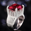 Huitan Hyperbole Red Cubic Zirconia Women Rings for Party New 2023 Gorgeous Lady's Accessories Anniversary Gift Fashion Jewelry