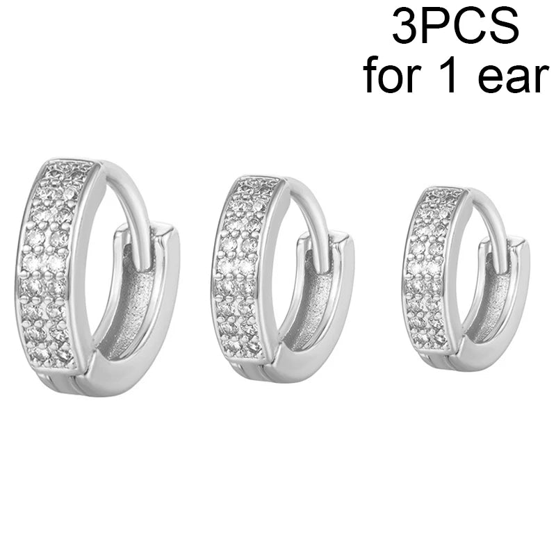 CRMYA Gold Silber gefüllt 16mm 14mm 12mm Blumen baumelnde Ohrringe Zirkonia Creolen für Damen Mädchen Schmuck Großhandel
