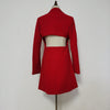Women Elegant Blazer Solid Double Breasted Backless Long Sleeve Thin Slim Blazers Office Lady Fashion Suits