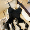 SINGREINY Summer Irregular Sexy Camisole French Style Sleeveless Sheath Camis 2025 Women Lace Spliced Solid Streetwear Camis