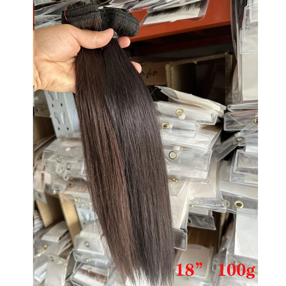 ZZHAIR 100% Brazilian Human Remy Hair Extensions 16"-26" 1Pcs Set 100g-200g One Piece 5 Clips In Natural Straight