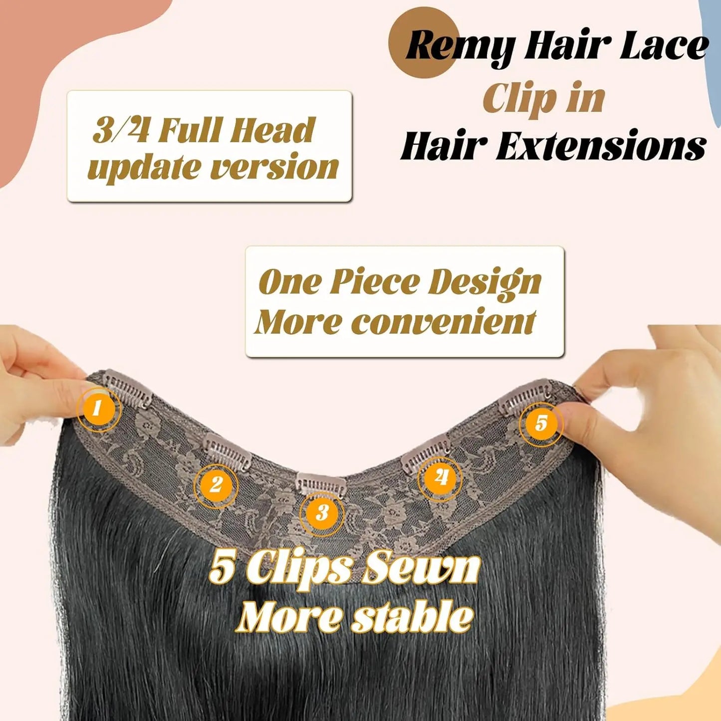 #6 Light Brown Bone Straight Clip In Hair Extensions 1 Piece 5 Clips Full Head One-Piece Clip In Human Hair Extensions 100G/Set