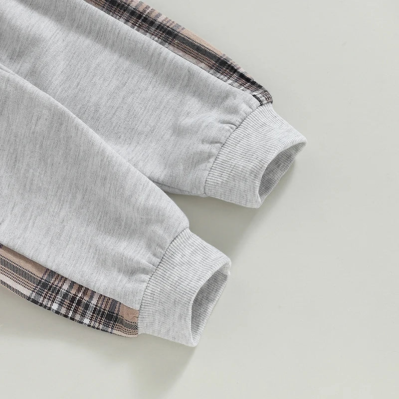 0-24M Baby Girls Autumn Clothes Newborn Toddler Long Sleeve Plaid Bear Pattern Tops Sweatshirt Pants Outfits Tracksuits